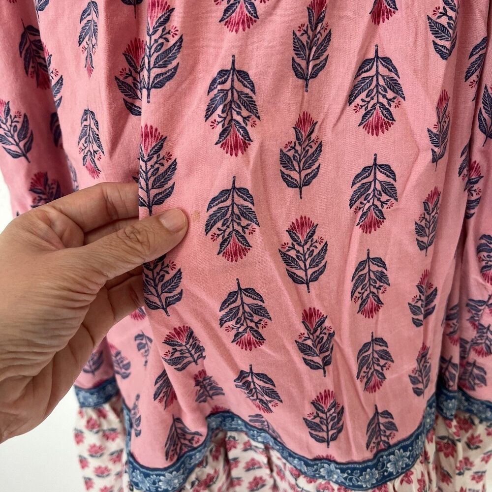 Old Navy Puff-Sleeve Printed Mini Swing Dress size XL Boho Resortwear Summer - Picture 6 of 11